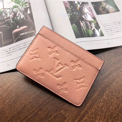 louis vuitton card holder pink